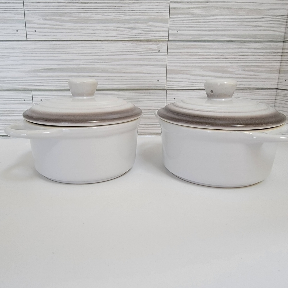 MINI Ceramic Casserole/Soup Dish Set with Lids EUC
